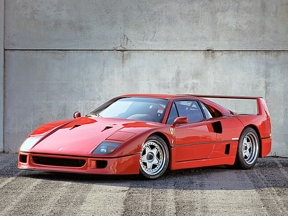 Ferrari, Ferrari F40, czerwone samochody, pojazd, samochód, Tapety HD HD wallpaper