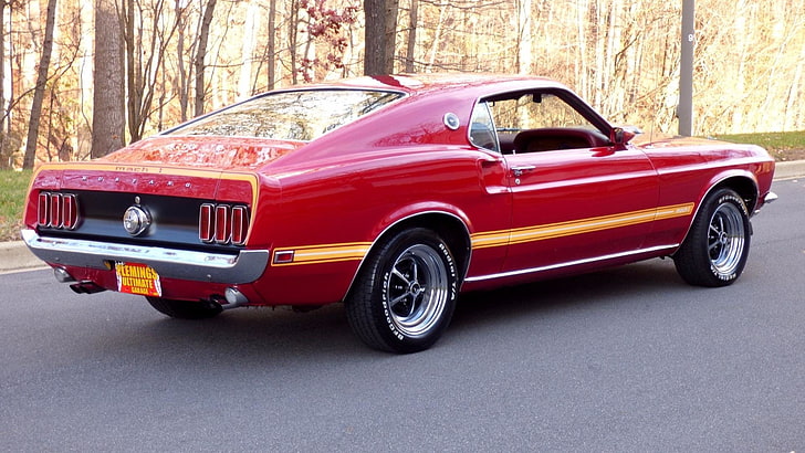 Ford, Ford Mustang Mach 1, Car, Fastback, Muscle Car, Red Car, HD wallpaper