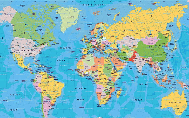 world, 1920x1200, wall map of the world, map of the world, map of the world poster, HD wallpaper
