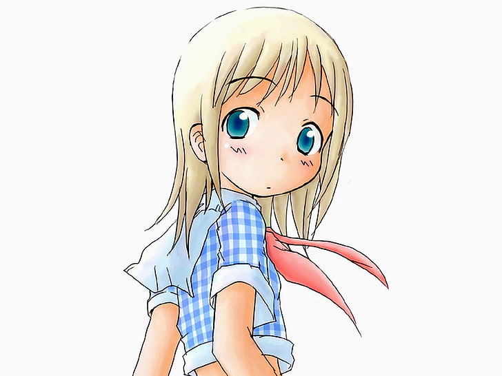ilustracja żółtowłosej dziewczyny, ichigo mashimaro, dziewczyna, blond, smutna, spojrzenie, Tapety HD