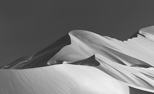 Arena blanca, arena del desierto, blanco y negro, negro, blanco, desierto, arena, simple, Fondo de pantalla HD HD wallpaper