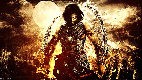 Mężczyzna trzymający miecz, cyfrowa tapeta, tatuaż, Prince of Persia: Warrior Within, Tapety HD HD wallpaper