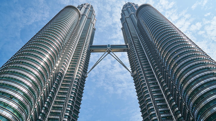 petronas, twin towers, malaysia, kuala lumpur, bau, wolkenkratzer, struktur, asien, touristische attraktion, architektur, metropolitan, urban, brücke, petronas towers, petronas twin towers, HD-Hintergrundbild