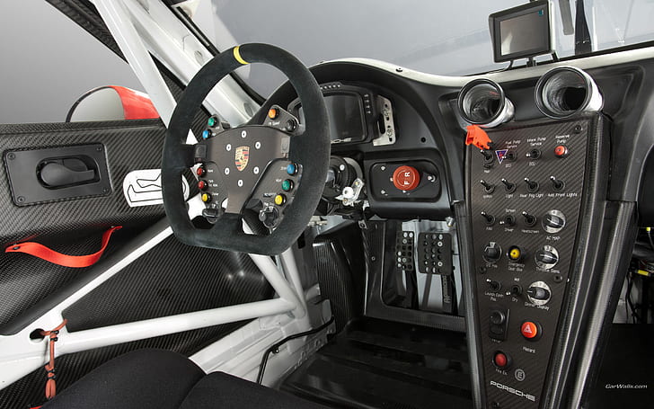 ポルシェ911 RSRレースカーカーボンファイバーインテリアHD、車、車、レース、ポルシェ、インテリア、カーボン、ファイバー、911、rsr、 HDデスクトップの壁紙