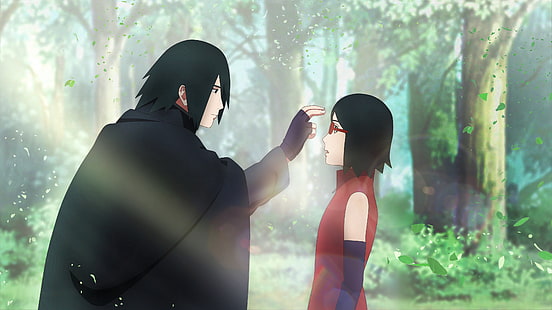 Anime, Boruto, Sarada Uchiha, Sasuke Uchiha, HD-Hintergrundbild HD wallpaper