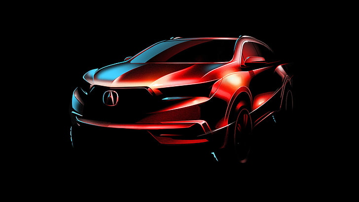Acura MDX, car, Concept Art, Simple Background, SUV, vehicle, HD wallpaper