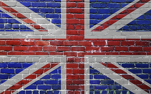 flaga Wielkiej Brytanii, wielkiej brytanii, wielkiej brytanii, cegły, flaga, Tapety HD HD wallpaper