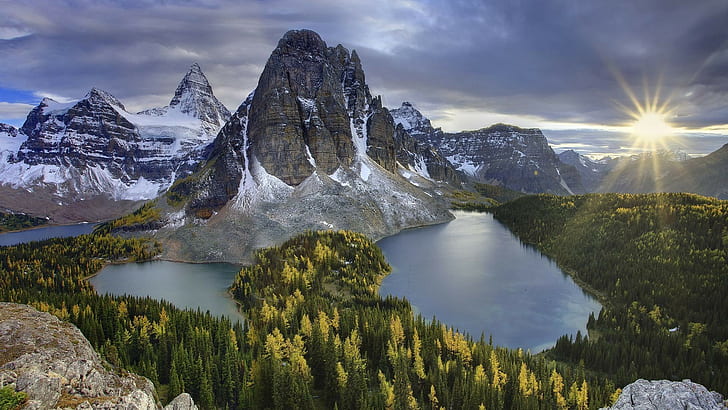 montañas, lago, Fondo de pantalla HD