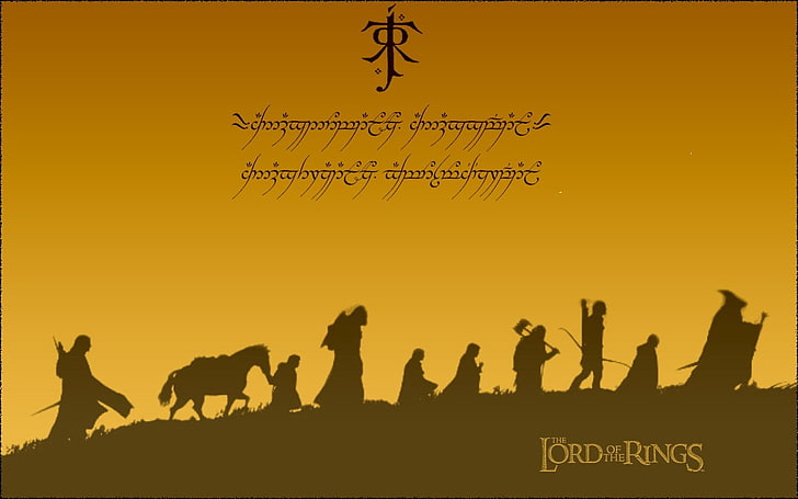 Wallpaper The Lord of the Rings, The Lord of the Rings, The Lord of the Rings: The Fellowship of the Ring, latar belakang kuning, film, Wallpaper HD