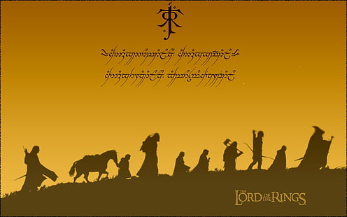 The Lord of the Rings tapet, The Lord of the Rings, The Lord of the Rings: The Fellowship of the Ring, gul bakgrund, filmer, HD tapet HD wallpaper