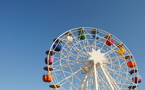 ferris wheel, amusement park backgrounds, attraction, Download 3840x2400 ferris, HD wallpaper HD wallpaper