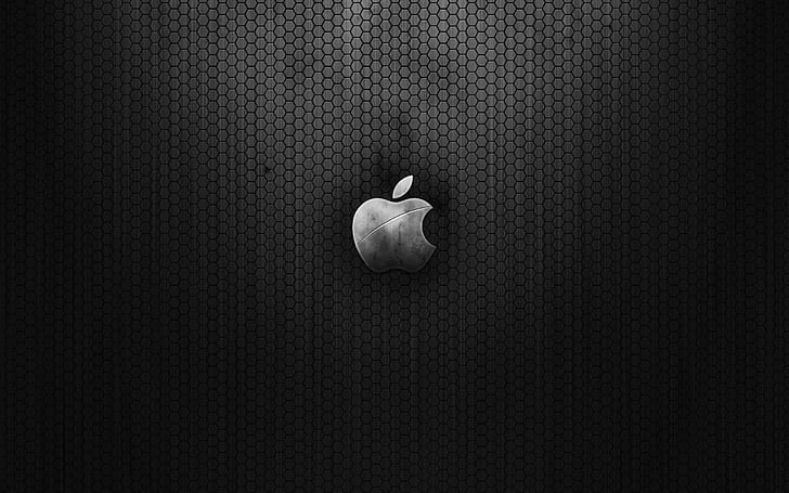 Dark Metal Apple, silver apple logo, dark, apple, metal, HD wallpaper