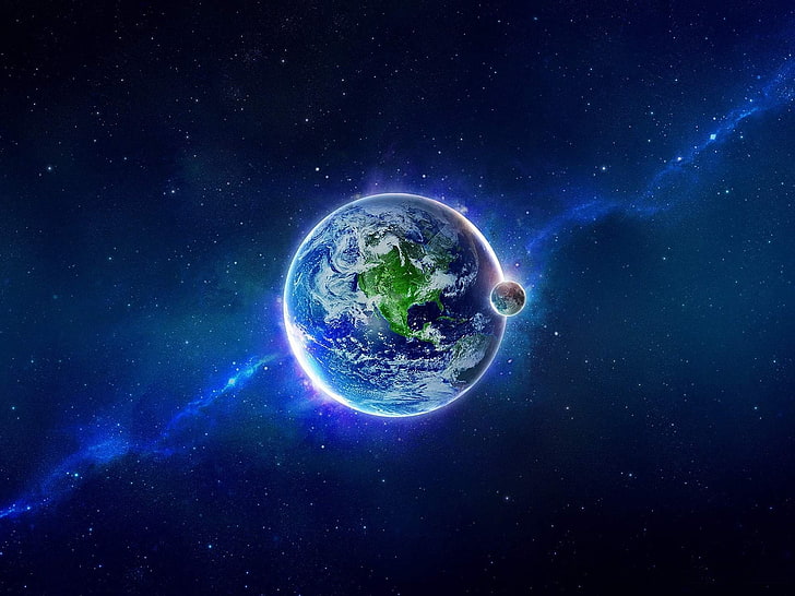 Proteggi il nostro bellissimo spazio universo terrestre HD Desk .., illustrazione della terra, Sfondo HD