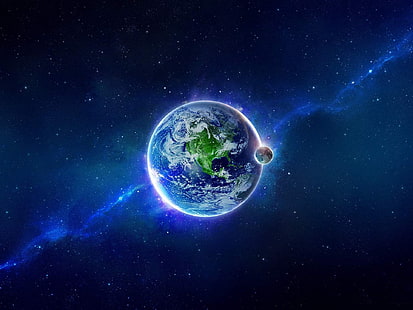 Proteger o nosso belo espaço Terra-Universo HD Desk .., ilustração da terra, HD papel de parede HD wallpaper