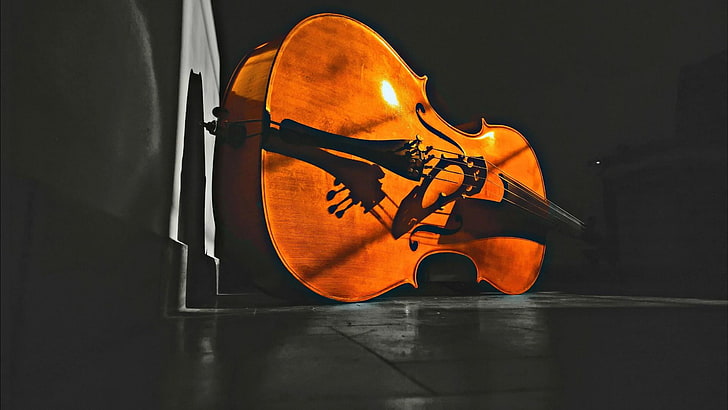 التشيلو ، الكمان ، الخيوط، خلفية HD