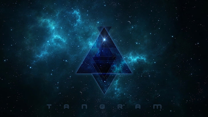Iklan Tangram, bintang, ruang, Wallpaper HD