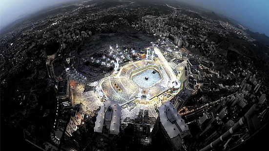 Mecca Aerial Buildings Religion HD, budynki, pejzaż miejski, antena, religia, mekka, Tapety HD HD wallpaper