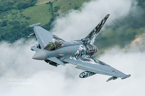 aereo, Eurofighter Typhoon, aerei da guerra, Sfondo HD HD wallpaper