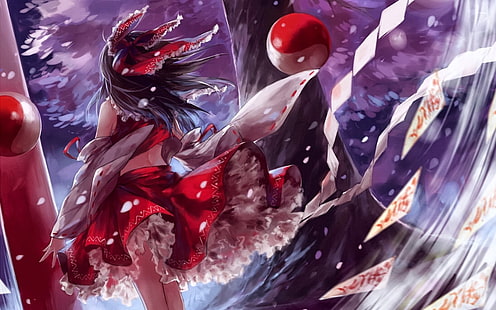 Touhou, Hakurei Reimu, Anime Girls, Anime, Fantasiekunst, HD-Hintergrundbild HD wallpaper