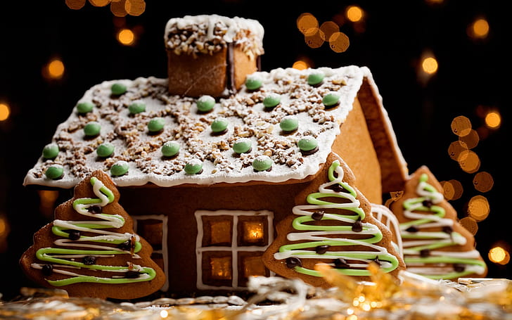 biskuit, tahun baru, natal, dekorasi, liburan, Wallpaper HD