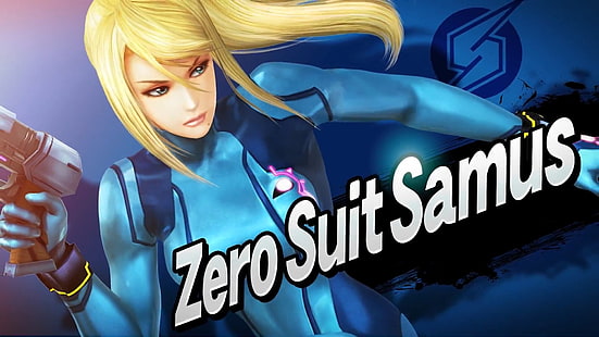 zero suits samus text, Super Smash Brothers, Samus Aran, HD tapet HD wallpaper