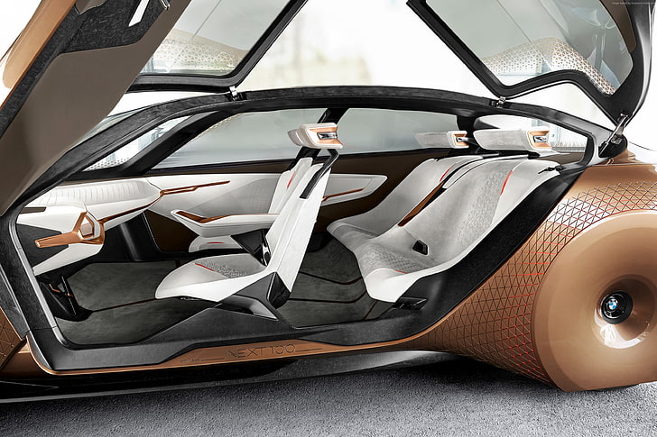 przyszłe samochody, wnętrze, BMW Vision Next 100, Tapety HD