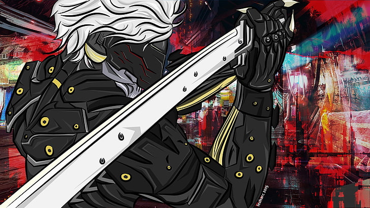 persona che tiene la spada illustrazione anime, Raiden, Sfondo HD