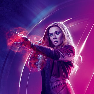 Avengers: Guerre d'Infinity, Elizabeth Olsen, Wanda Maximoff, Sorcière Rouge, 4K, 5K, Fond d'écran HD HD wallpaper