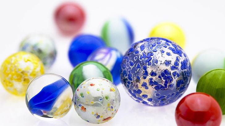 marble, material, glass, balls, colorful, HD wallpaper