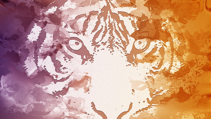 тигр, цвет взрыв, лицо, HD обои