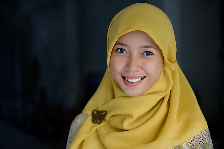 girl, blue eyes, Indonesia, Islam, Ulrika, Jakarta, HD wallpaper