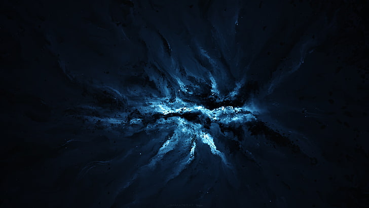 blue crack digital wallpaper, artwork, blue, digital art, Starkiteckt, space art, HD wallpaper