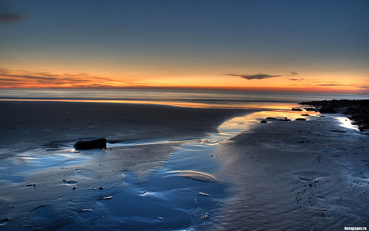 matahari terbit, laut, Wallpaper HD