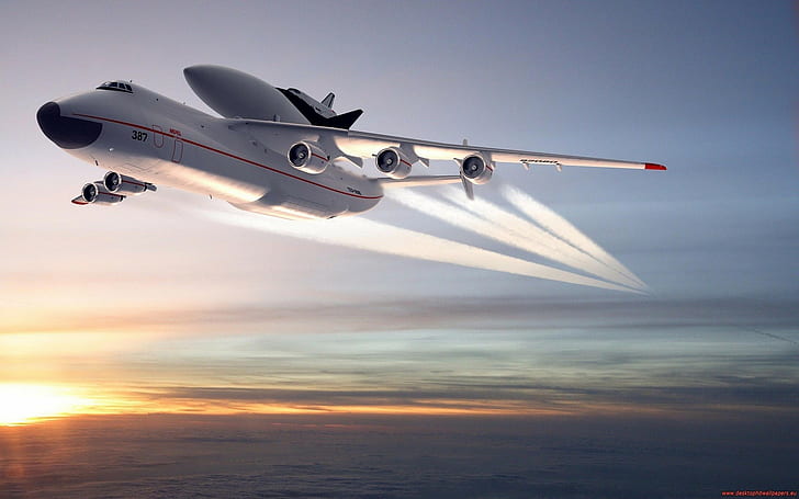 avión, Antonov An-225, Antonov An-225 Mriya, transbordador espacial, Fondo de pantalla HD