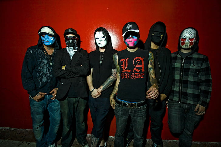 Hollywood undead, Band, Members, Masks, Wall, HD wallpaper