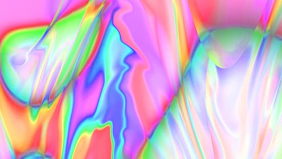  abstract, Photoshop, colorful, holographic, iridescent, liquid, gradient, graphic design, HD wallpaper HD wallpaper