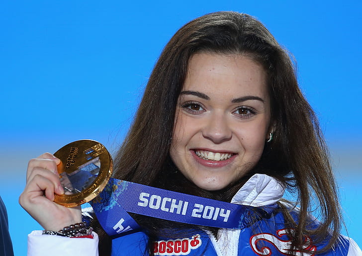 smile, gold, figure skating, medal, RUSSIA, Sochi 2014, The XXII Winter Olympic Games, skater, champion, sochi 2014 olympic winter games, Adelina Sotnikova, Olympic, HD wallpaper