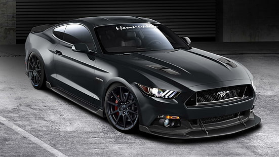 2015 Hennessey Ford Mustang GT ، أسود غير لامع فورد موستانج ، فورد ، موستانج ، 2015 ، هينيسي ، سيارات، خلفية HD HD wallpaper