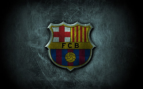 Logo FC Barcelona Grunge, sfondo, logo barcellona, ​​logo fcb, Sfondo HD HD wallpaper