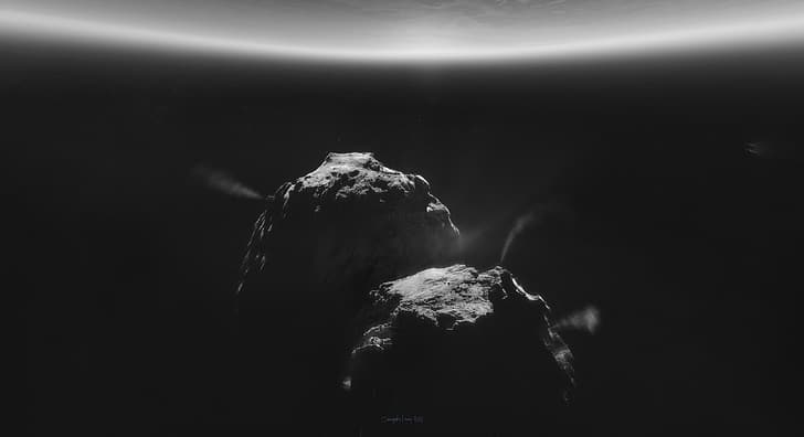 포토샵, 혜성, 흑백, 디지털 아트, crowspike, 최후 심판의 날, HD 배경 화면