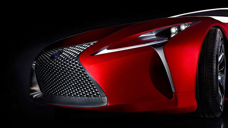 Lexus, vehicle front, car, vehicle, red cars, Lexus LF LC Concept, HD wallpaper