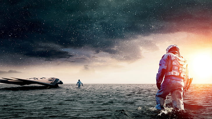 Interstellar (movie), movies, astronaut, sea, HD wallpaper