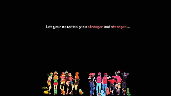 pokemon generasi ketiga, Pokémon, Ash Ketchum, latar belakang hitam, video game, Charmander, Wallpaper HD HD wallpaper