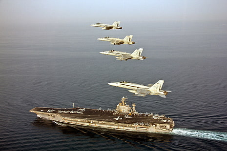 aircraft, aircraft carrier, McDonnell Douglas F/A-18 Hornet, HD wallpaper HD wallpaper