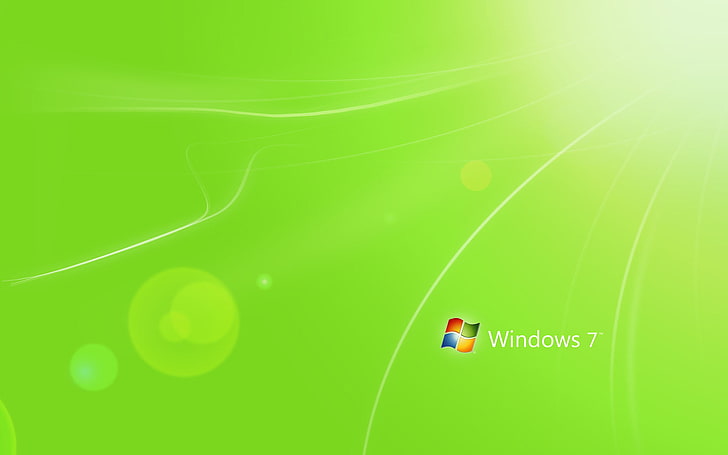 Windows 7 duvar kağıdı, ışık, şeritler, yeşil, renk, minimalizm, Windows 7, Yüksek Teknoloji, HD masaüstü duvar kağıdı