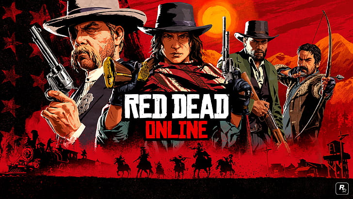 โจร Rockstar คาวบอยป่าตะวันตก Red Dead Redemption 2 Red Dead Online, วอลล์เปเปอร์ HD