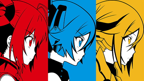 Аниме, Aika Tsube, Erina Shindō, Gonna Be The Twin-Tail !!, Ore Twintail ni Narimasu, Sōji Mitsuka, Twin Tail Red, Twin Tail Yellow, HD тапет HD wallpaper
