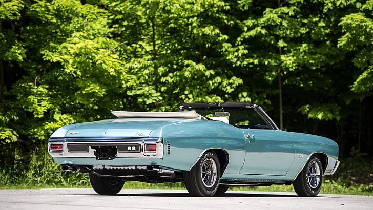 1970, blu, automobili, chevelle, chevrolet, classico, convertibile, ls6, Sfondo HD