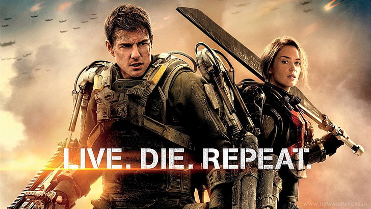 Edge of Tomorrow, Tom Cruise, Emily Blunt, movie poster, science fiction, movies, HD wallpaper