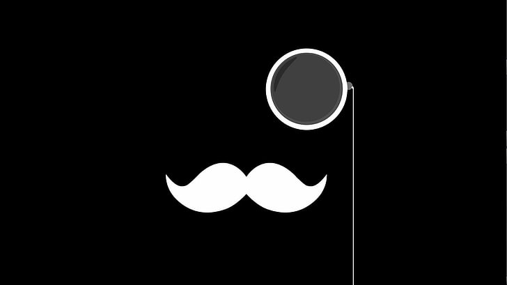 moustache, minimalism, black, HD wallpaper